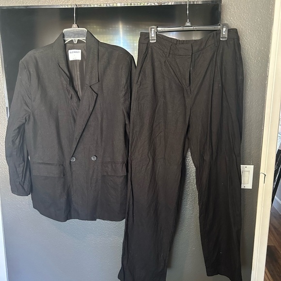 Old Navy black linen pant suit - Picture 2 of 10